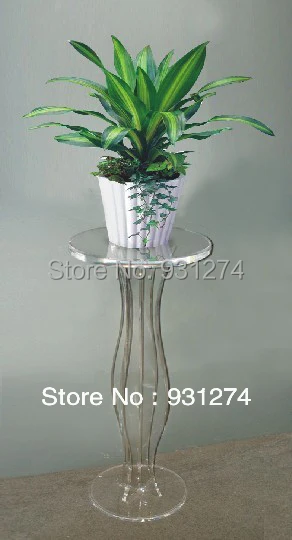 Transparent Acrylic Lucite Sprial Round Pedestal Table Plexiglass Round Flower Vase Stand
