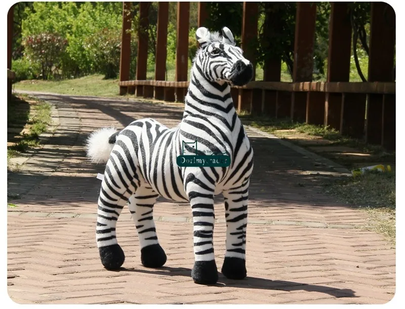 Dorimytrader Cute New 110cm Large Soft Emulational Forest Animal Zebra Plush Toy 43'' Big Stuffed Zebra Doll Photography Props DY60800 (5)