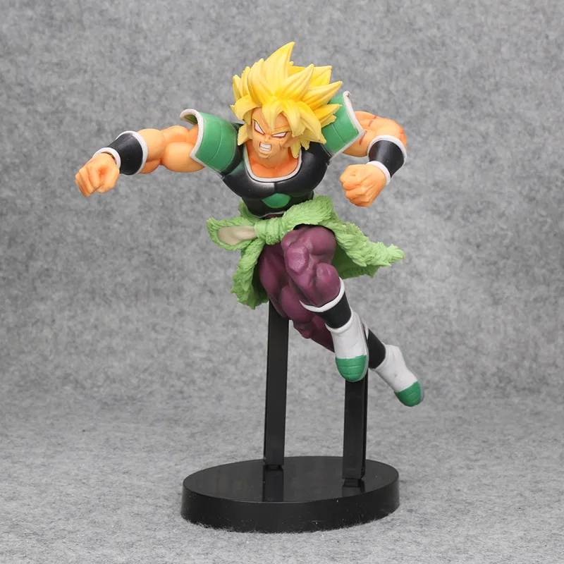 Dragon Ball Z Super Saiyan broli Broly Full Power Brolly PVC Figure Collectible Model Toy Movie Ver. Green Hair VS Goku Broli - Цвет: Серый