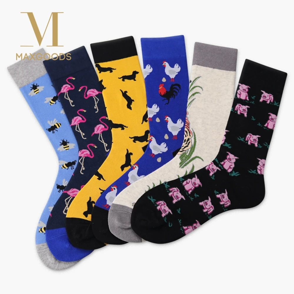 

Warm Flamingo Animal Pattern Breathable Socks Fashion Women Combed Middle Tube Winter Hosiery Men Cotton Funny Crew Socks