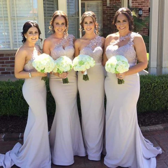 Aliexpress Y One Shoulder Mermaid Bridesmaid Dresses Y One Shoulder Mermaid Bridesmaid Dresses 2018 Glamorous Liques Simple Floor Length Party Gowns Robe De