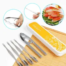 6 шт./компл. вилки крекеры из моллюсков Омар Краб Щелкунчик, инструменты щипцы клешни Кухня Пикник наборы из нержавеющей стали HY99 OC19