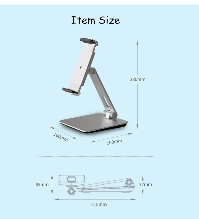 Универсальная подставка для смартфонов и планшетов, алюминиевый настольный держатель подходит для 3,5-6,5 дюймового смартфона 7-13 дюймов iPad Pro Air Mini