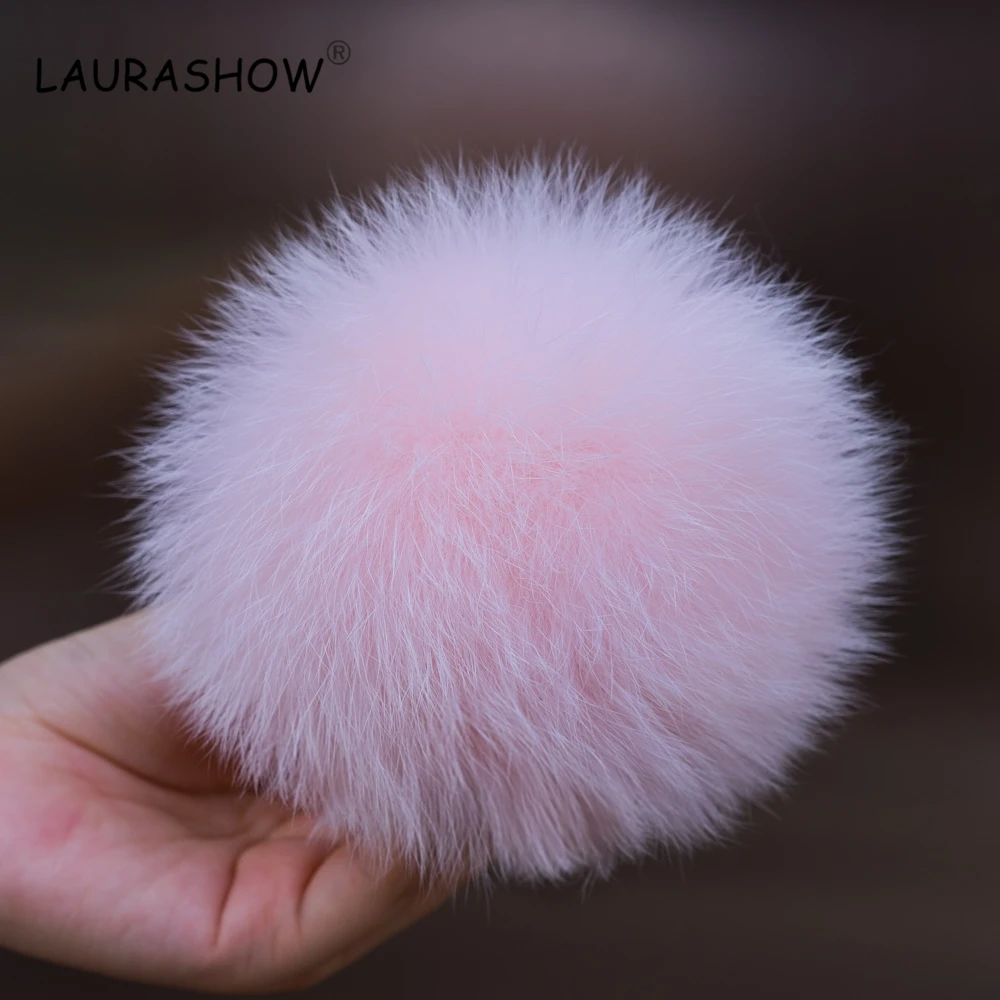 LAURASHOW 13-14 см помпоны из лисьего меха 15 цветные меховые зимние помпоны для обуви сумка шапка меховая шапка аксессуары с пуговицами