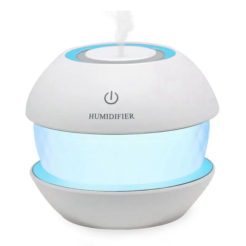 

Ultrasonic Cool Mist Humidifiers Diffuser - Air Humidifier For Car, Office, Spa, Yoga, 150ml Round Spray USB Humidifier With L