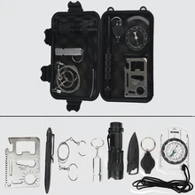 9 в 1 открытый необходимый набор для выживания сумка полевое, для выживания коробка самопомощи SOS оборудование для кемпинга пешего туризма поддержка Прямая