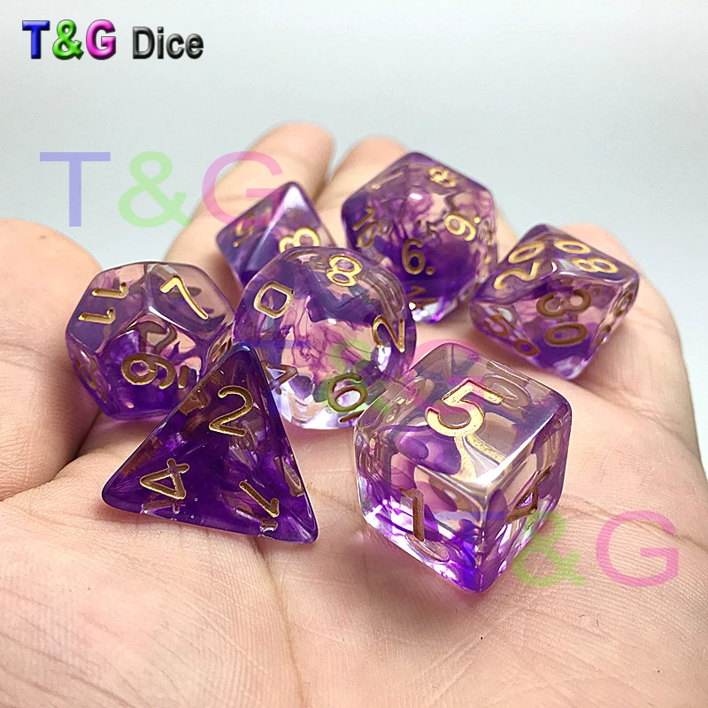 

Brand New Dice Polyhedral Nebula Set of 7 for D&d Game plus POUCH BAG d4 d6 d8 d10 d12 d20 dice set Gift Toy