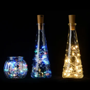 

Wine Colorful LED String Lights Cork Shaped Bottle Stopper Light Glass 2M 20LED For Bar Xmas Party Wedding Home Decoration
