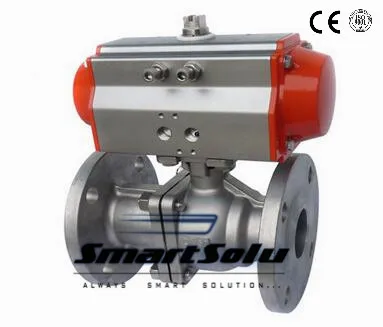 dn50 " из нержавеющей стали 304 пневматический шариковый клапан с приводом с фланцевым соединением