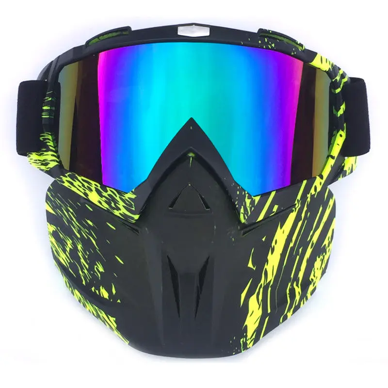 Мужские и женские лыжные сноубордические очки зимние ветрозащитные Лыжные очки солнцезащитные очки для мотокросса с маской для лица - Цвет: 17