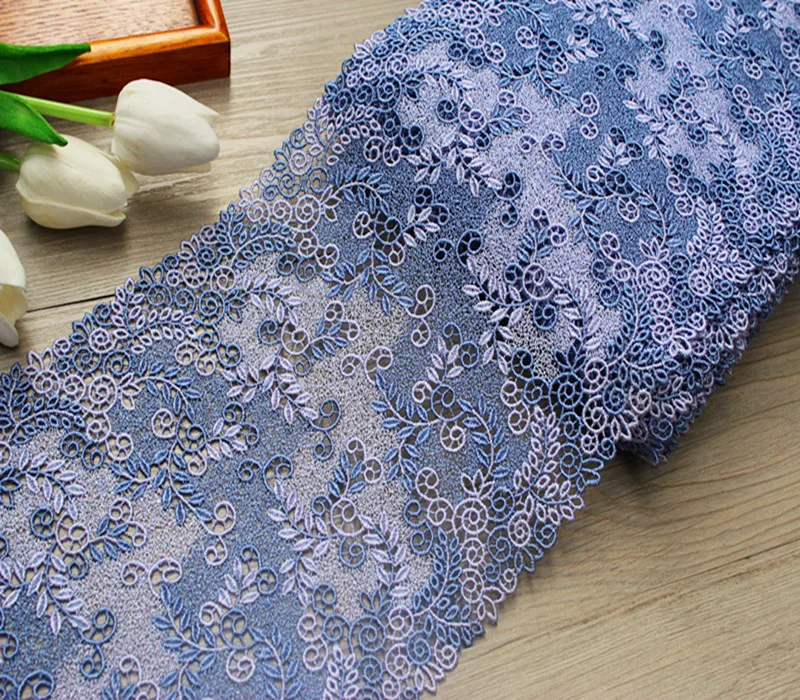 

7.67'*1Y Beautiful Design Venice Lace Trim in Blue + Light Purple