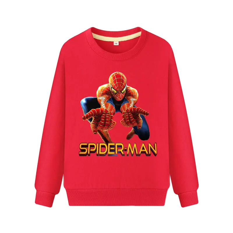 Kids New Cartoon Spiderman Hero Print Sweatshirts Sports Long Sleeve Hoodies Boys Girls Autumn 100%Cotton Hoodie Coats WK132 (2)