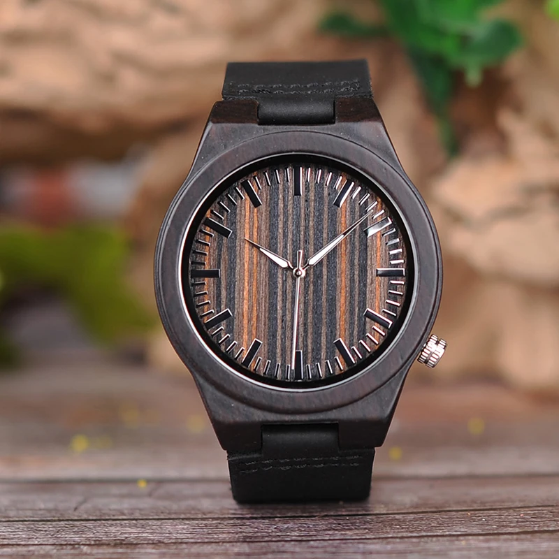 BOBO BIRD Wooden Men Watch Bamboo Quartz reloj hombre Wristwatches Male with Luminous in Gift Box