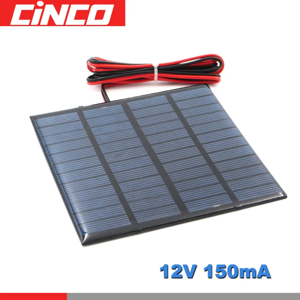 

Poly Panel Solar monocrystalline Silicon 12V 150mA with 100cm extend cable DIY Battery Charger Module Mini Solar Cell wire toy