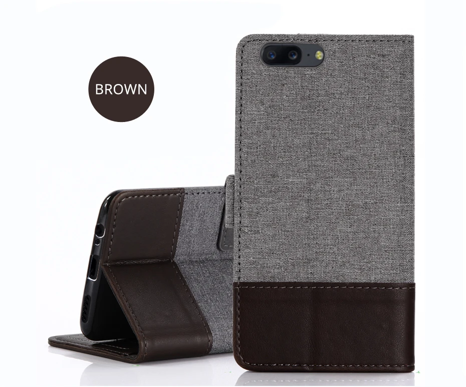 NKOBEE Oneplus 5 Flip Cover Wallet Card Holder Stand Oneplus 5 Case Original Protetive Linen+Leather Stitching One Plus 5 Cover (7)