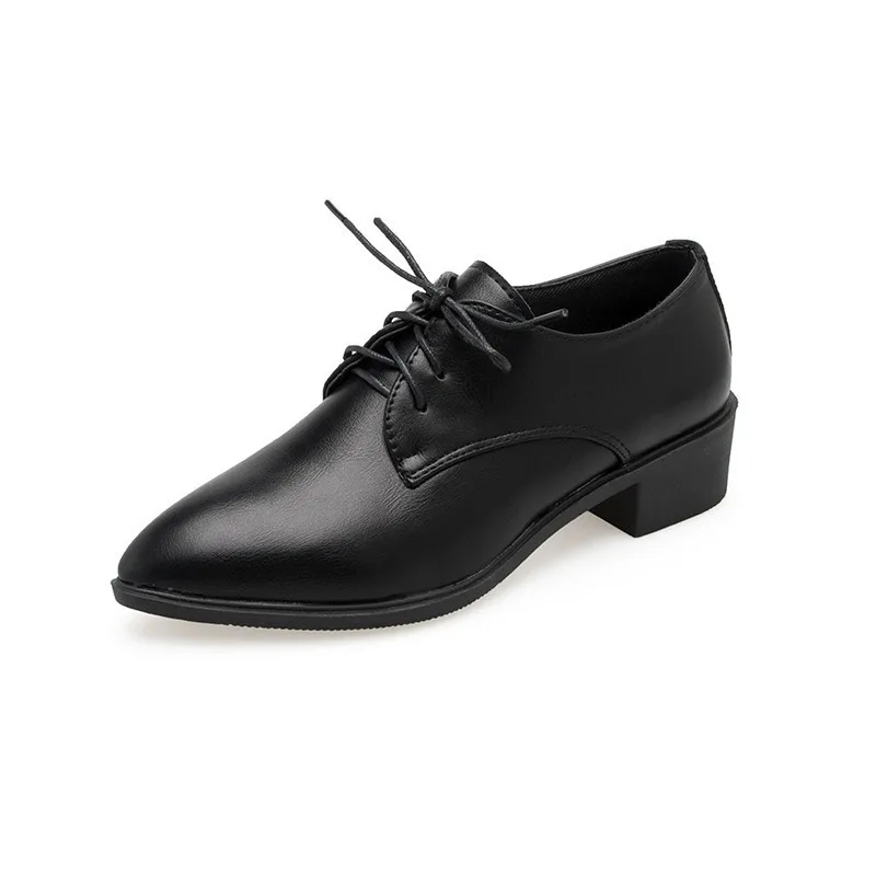 Женские туфли-лодочки с ремешком на щиколотке, женская обувь из лакированной кожи, Повседневная модная обувь с острым носком на низком квадратном каблуке, элегантная офисная обувь для вечеринок - Цвет: black (matte)