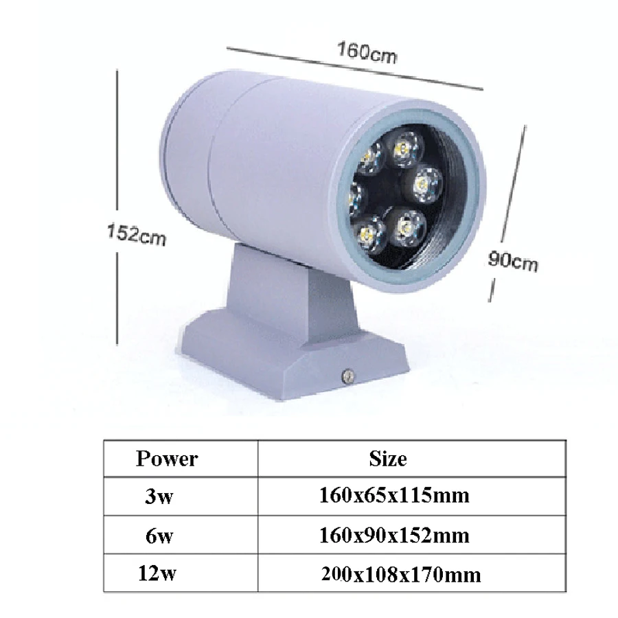 Thrisdar 3/6/12W Водонепроницаемый светодиодный светильник настенный светильник Outdoor Villa балкона двора настенный светильник Алюминий бра уличный светильник ing