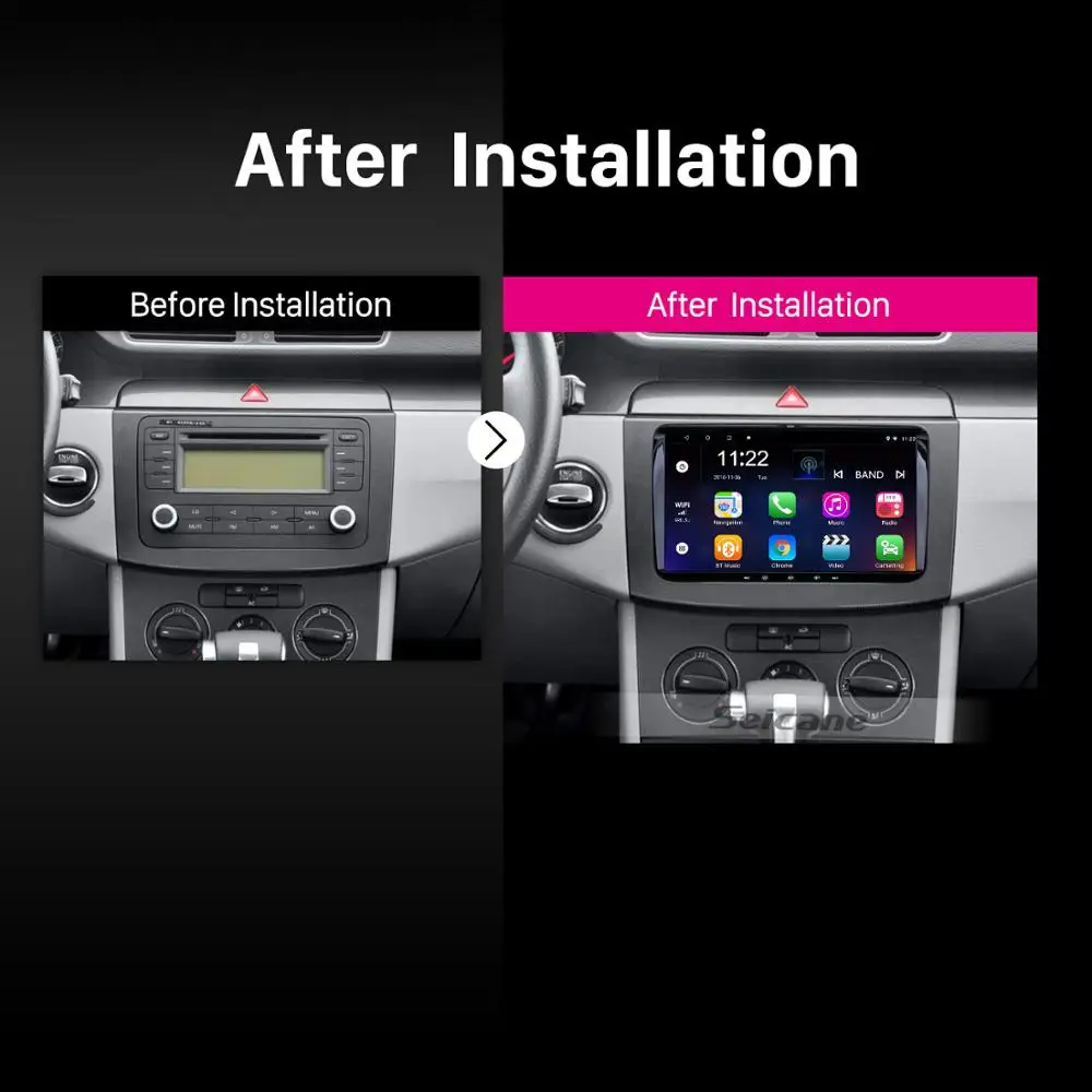 Discount Seicane 2 Din 9" Android 7.1/8.1 Universal Car Radio For VW SEAT LEON CUPRA Golf Passat b5 b6 CC Sharan Polo Skoda Magotan EOS 2
