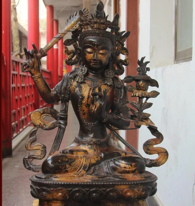 

Free Shipping Chinese Tibet Buddhism Copper Bronze Buddha Statue Bodhisattva Buddha