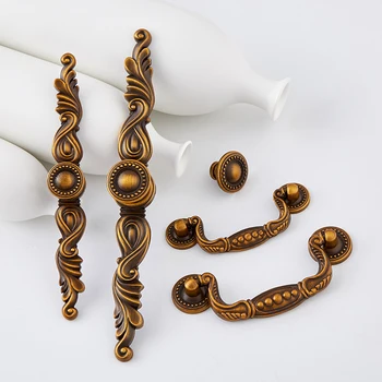

Retro Vintage 2PCS European Antique Furniture Handles Cupboard Wardrobe Drawer Kitchen Cabinet Door Pulls Handles and Knobs