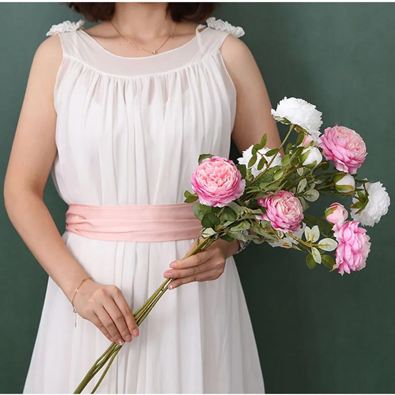 peony silk flower artificial peonies white  (13)