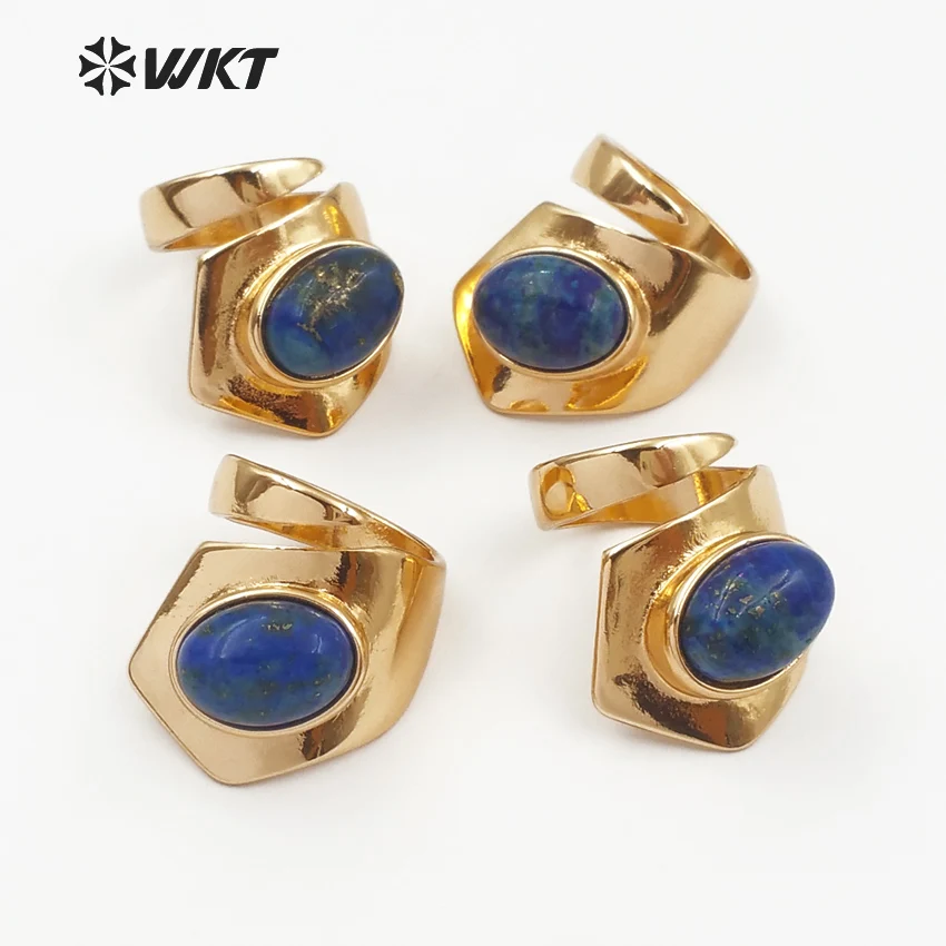 WT-R309 сверкающие изысканные натуральные кольца голубой овальной формы крошечный