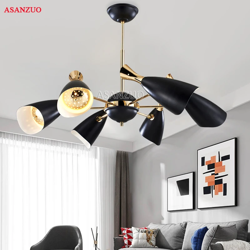 

6 8 10 12Heads Postmodern industrial wind Chandelier Living Room Restaurant Luxury Creative Personality Nordic Ironwork Lighting