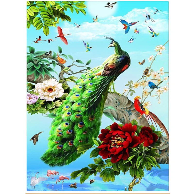 Алмазная мозаика павлин схема