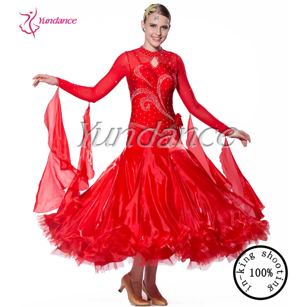 Красный конкуренции Танцы носить платья для бальных танцев b-11680