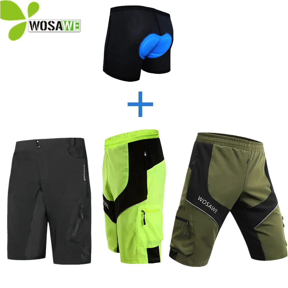 WOSAWE Water Repellent Men's Cycling Shorts 4 Color Breathable Loose MTB Riding Road Mountain Bike Downhill Outdoor Sports Short WOSAWE Water Repellent Men's Cycling Shorts 4 Color Breathable Loose MTB Riding Road Mountain Bike Downhill Outdoor Sports Short