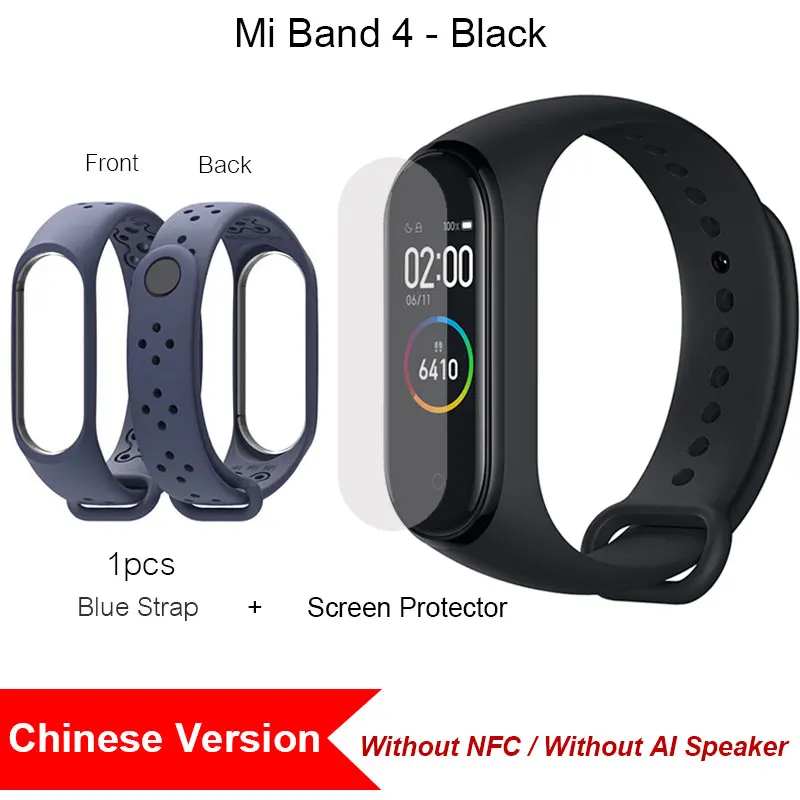 Xiaomi Mi Band 4 фитнес браслет, смарт браслет Miband 4 Фитнес-трекер Heart Rate 0,9" Цветной экран Bluetooth 5.0, глобальная версия - Цвет: .CN Blue 1