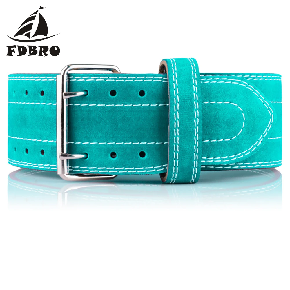 

FDBRO High Quality Cow Leather Weightlifting Belt Powerlifting Gym Exercise Back Support Squat Power Cleans Heavy Duty Men Women