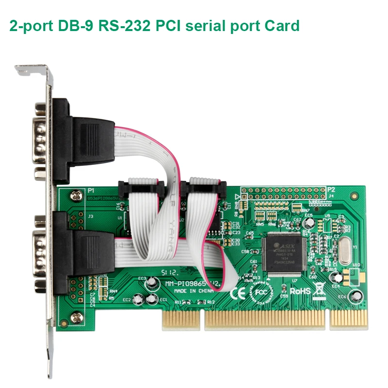 

Moschip 9865 Chipset PCI 2 Serial rs232 db9 com Ports Controller Card with low profile bracket PCI Express