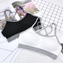 Высокое качество Лето сплошной цвет крест ремни слинг жилет бюстгальтер студенческие девушки подростковое нижнее белье FS0571