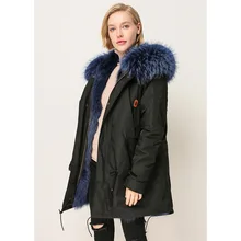 CX-G-P-12R, зимняя теплая шуба, большой енотовый мех, натуральный Лисий пуховик с меховым воротником, пальто