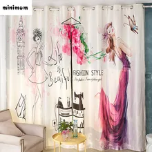 Creative Digital printing Logo design Princess shade curtains living room Bay window End product curtain custom made