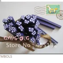 D-06,, 100 шт., 5 мм, фиолетовая форма бабочки, глиняный тростник, необычный дизайн ногтей, полимерная глина, трость