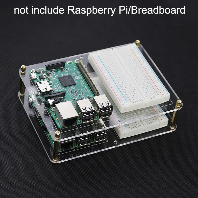 2 слойная макетная плата Raspberry Pi 3 Монтажная пластина акриловая доска для