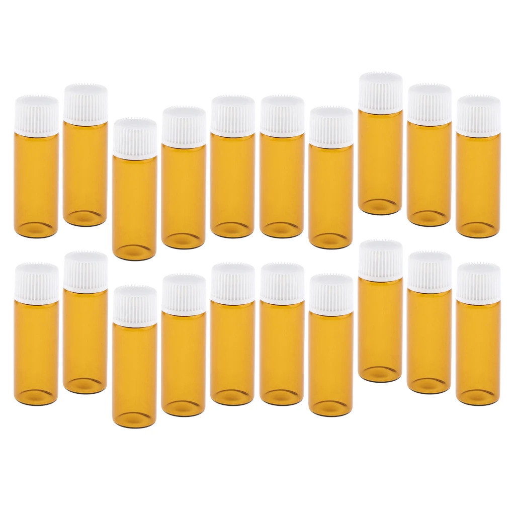 Essential Oils Sample Bottles, 20Pcs 5ml Oil Bottles For Essential oils, with Orifice Reducers and Screw Caps