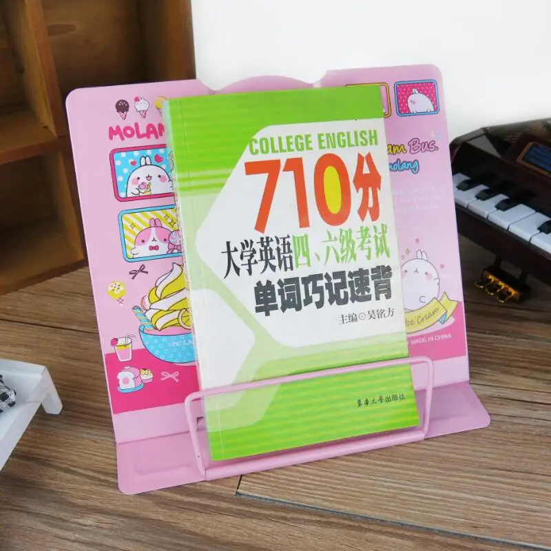 

Creative Child Reading Book Document Holder Cartoon Iron Foldable Bookend Desk 6 angles adjustable Read Bookshelf Promotion