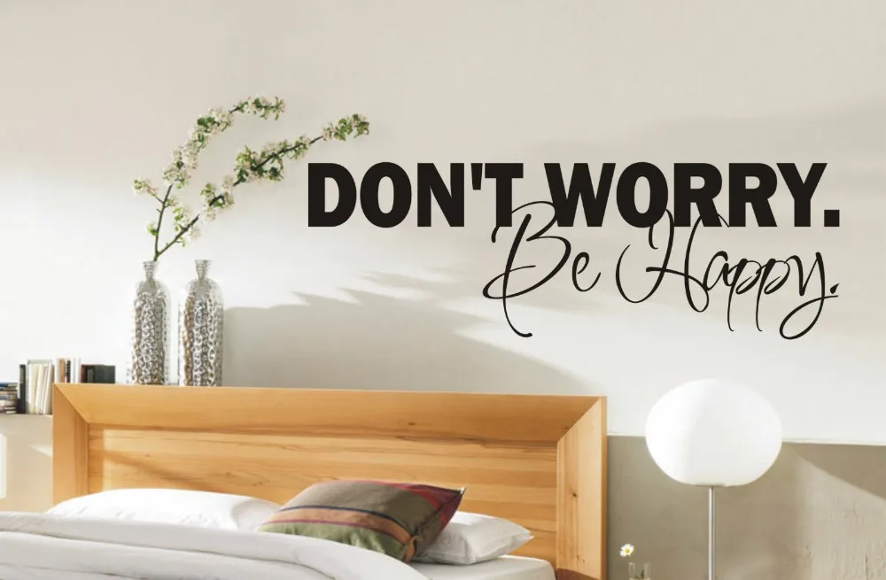 Dont Worry Be Happy wall sticker quote bedroom, living room wall