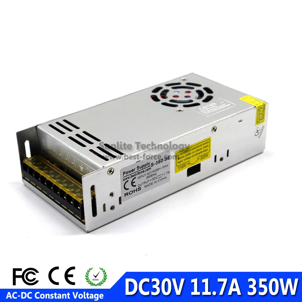Переключение Питание драйвер переменного тока 110 V 220 V Вход для DC30V 11.7A 350 W Источники питания для Камера ЧПУ видеонаблюдение двигатель 3D-принтеры шагового двигателя