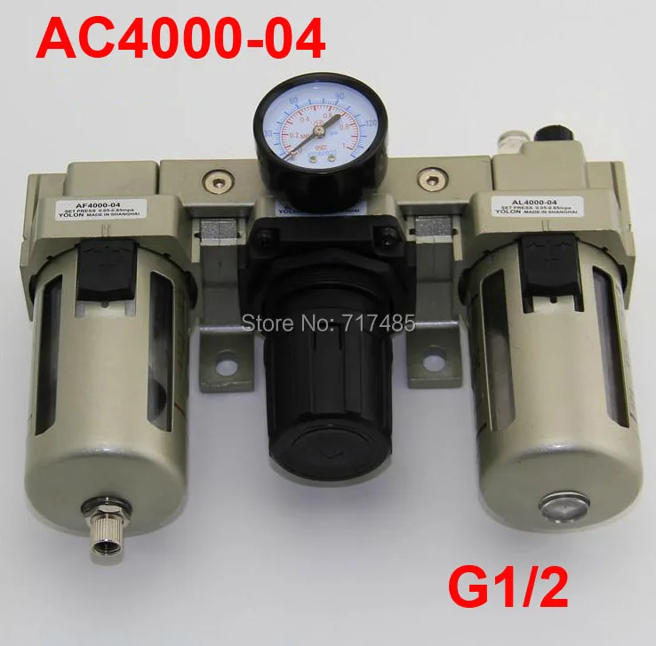

AC4000-04 (AF4000-04+AR4000-04+AL4000-04) 1/2"Air Filter Regulator Combination Three Union Air Source Treatment