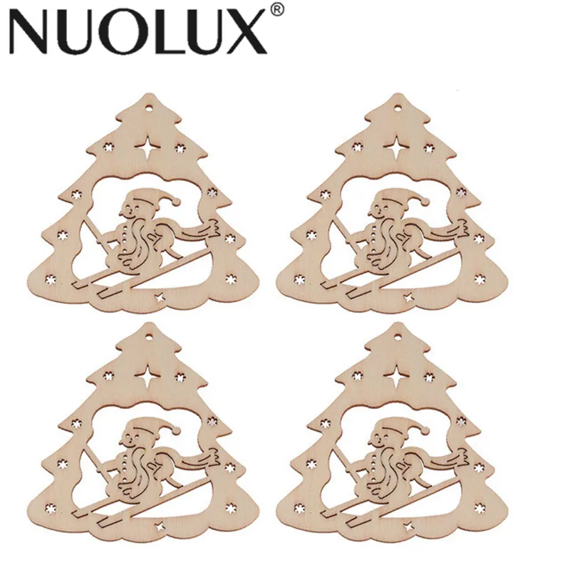 Us 1 65 46 Off 10pcs Wooden Snowman Ckristmas Tree Discs Wood Cutout Slices For Christmas Decor Pendants Hanging Decorations Tags In