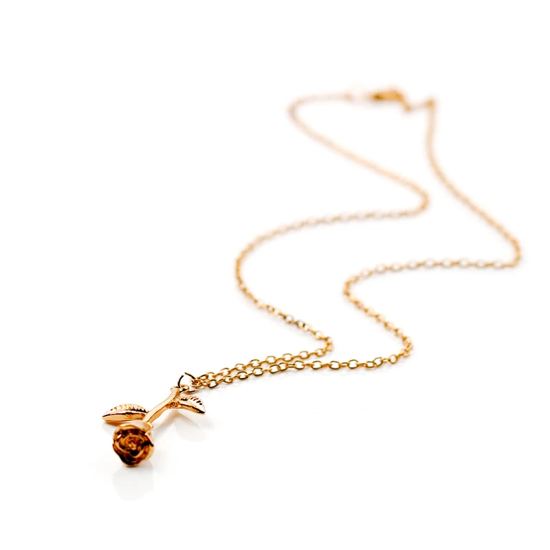 Bijoux Femme (украшения своими руками) Колье 2020 Новый розовый золотой цветок розы