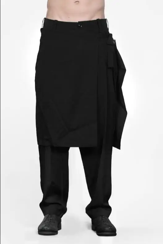 S XXXL новинка 2018 Корейская версия новой модной шерстяной юбки брюки мужские