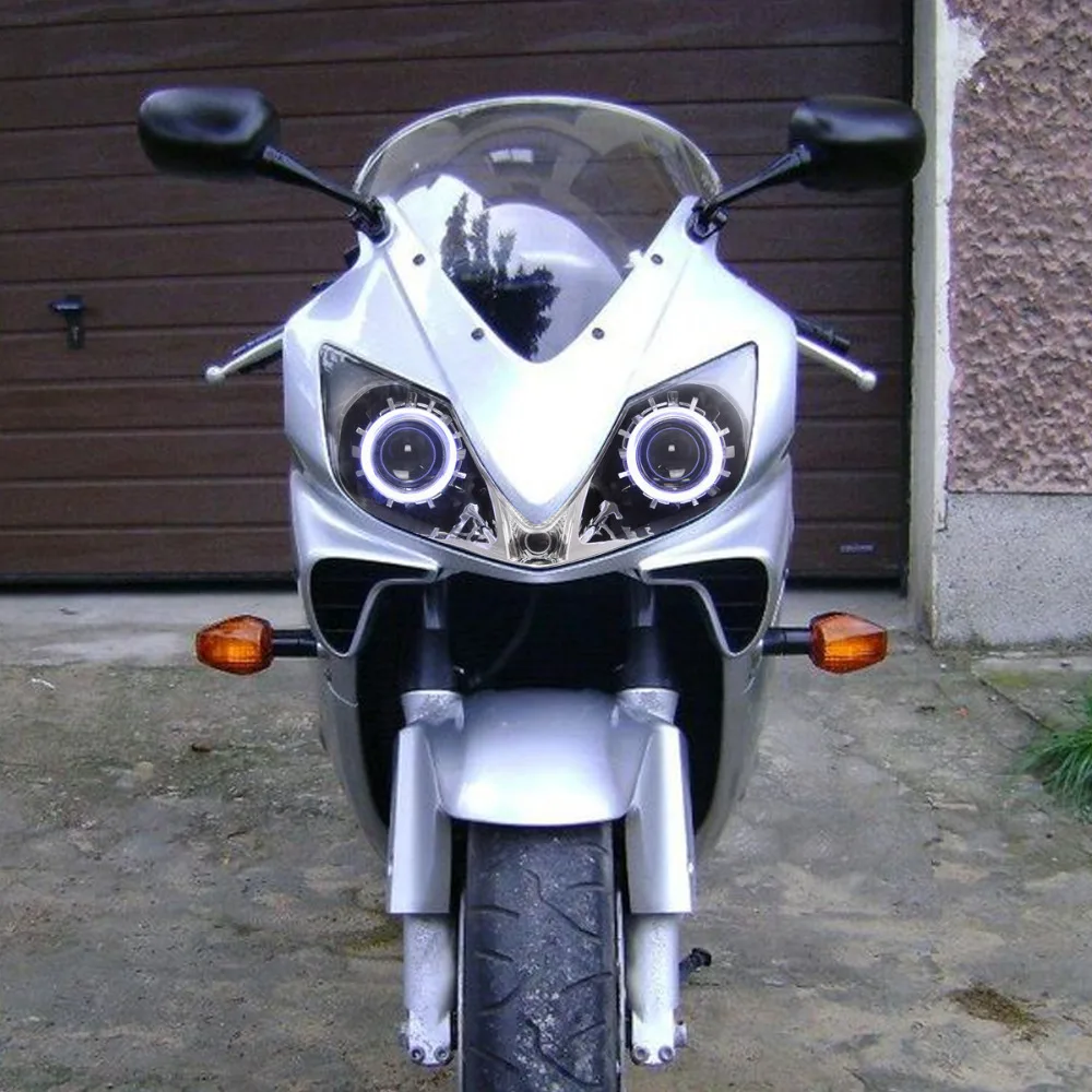 Kt Headlight For Honda Cbr600f4i 2001 2007 Led Angel Eye Motorcycle