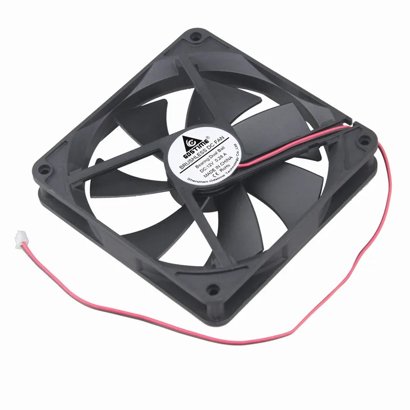Gdstime 10 шт. двойной шар 140x140x25 мм 12 В DC Бесщеточный Охлаждающий вентилятор 140 x 25 14 см
