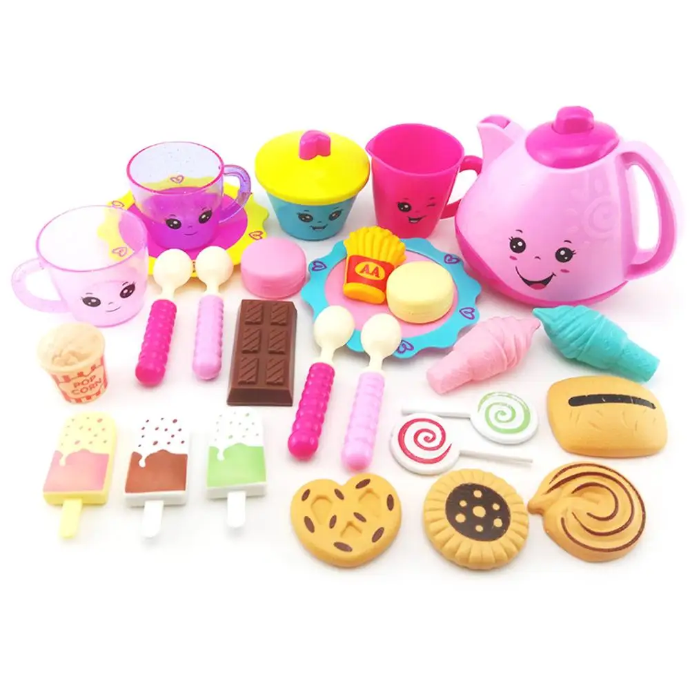 Детский игрушечный чайный горшок для девочек, детский игровой набор для девочек, Кухонные Игрушки для девочек, розовый набор
