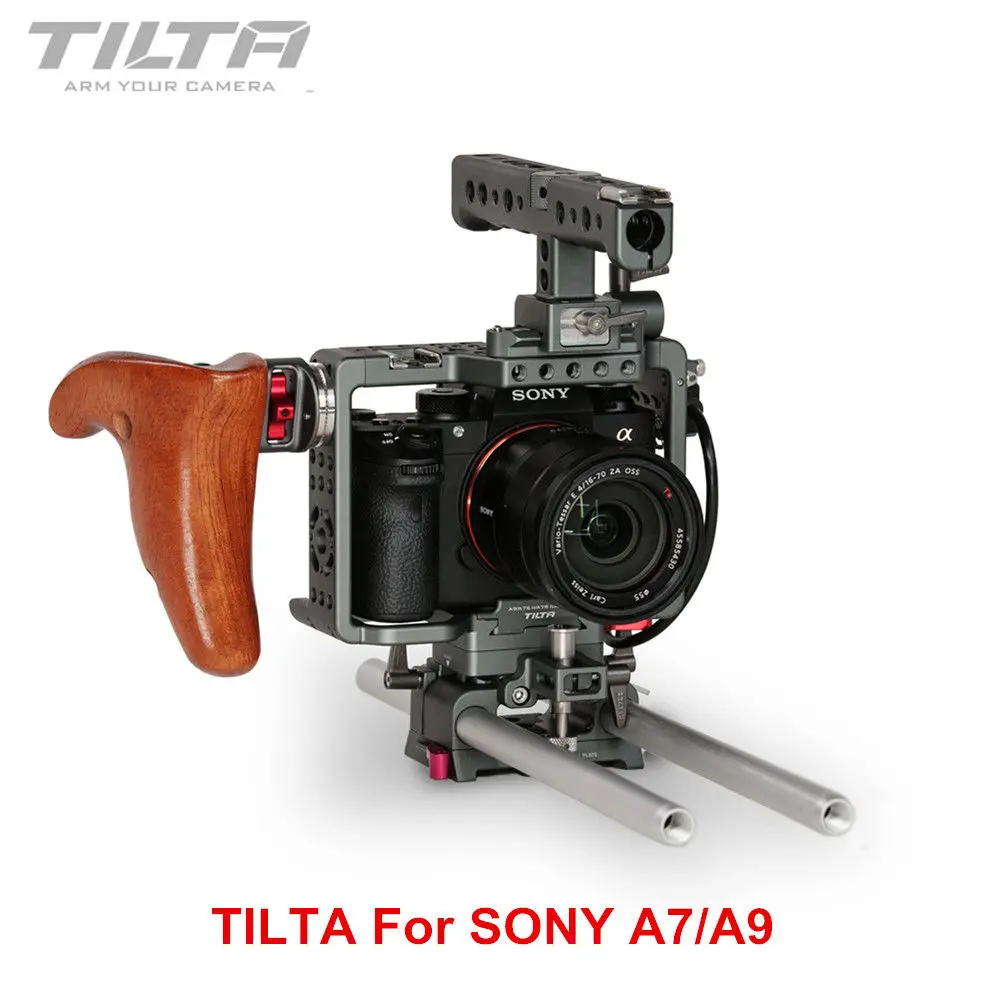 

Tilta ES-T17-A1 Rig Cage + Wooden Handle For Sony A7 A9 A7S2 A7R2 A7III A7R3 A7M3 A7S3 A9 Rig Cage For SONY A7/A9 series camera